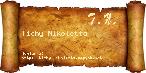 Tichy Nikoletta névjegykártya